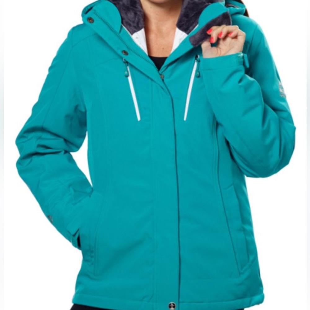 ZeroXposur | Womens Teal Hooded Winter Ski Lightweight Waterproof Coat | L